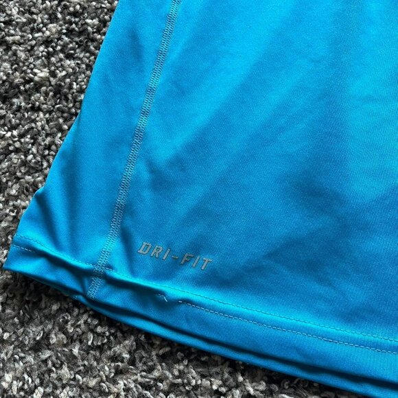 Nike Dri Fit Blue & Black Gym Shirt, Men’s Running Shirt, Lightweight Nike Shirt - Picture 5 of 5